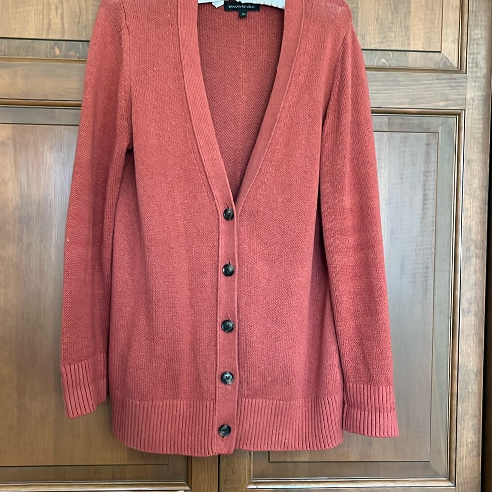 Terra-cotta color cardigan by Banana Republic